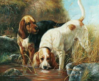 Dog oil painting