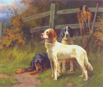 Dog oil painting