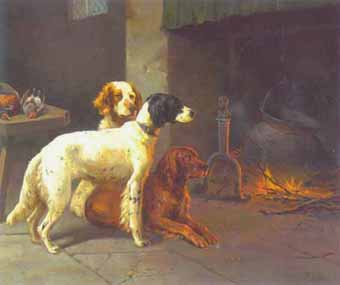 Dog oil painting