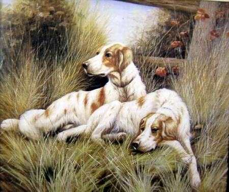 Dog oil painting