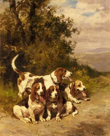 Dog oil painting