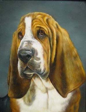 Dog oil painting