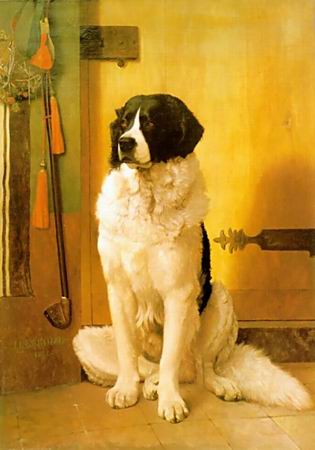 Dog oil painting