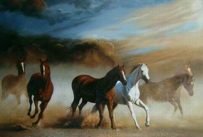 Horse oil painting