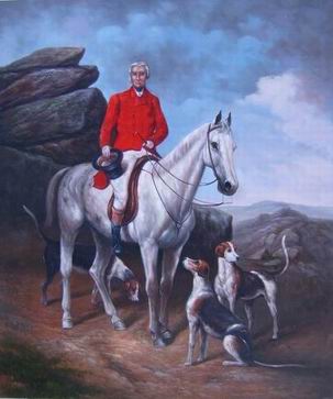 Hunting oil painting