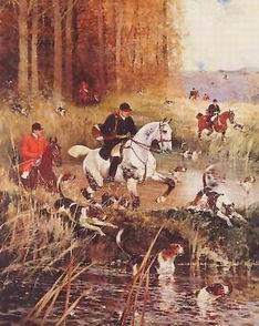 Hunting oil painting