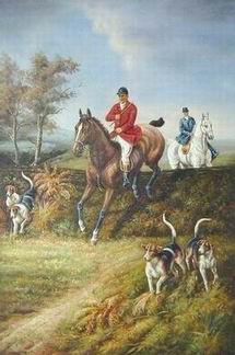 Hunting oil painting