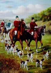 Hunting oil painting