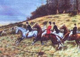 Hunting oil painting