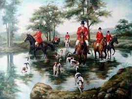 Hunting oil painting