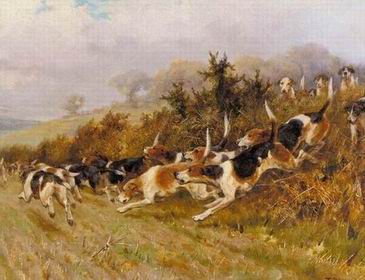 Hunting oil painting