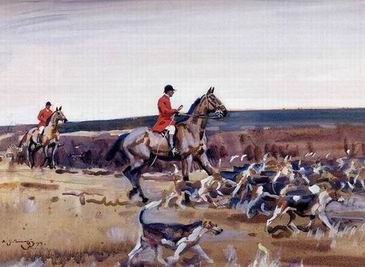 Hunting oil painting