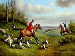 Hunting oil painting