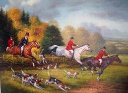 Hunting oil painting