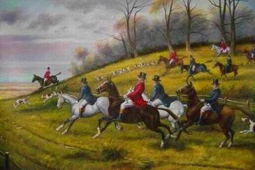 Hunting oil painting