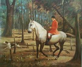 Hunting oil painting