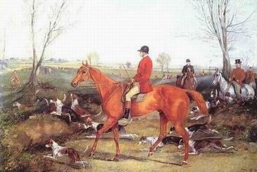 Hunting oil painting