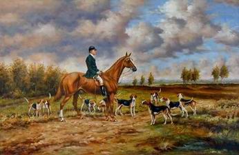 Hunting oil painting