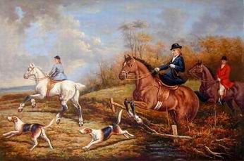 Hunting oil painting