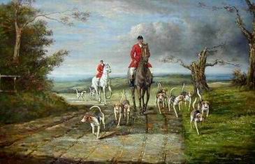 Hunting oil painting