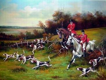 Hunting oil painting