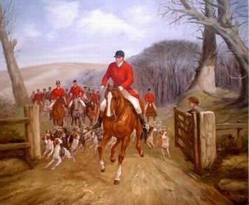 Hunting oil painting