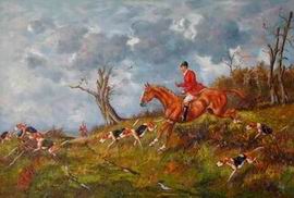 Hunting oil painting