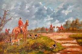 Hunting oil painting