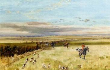 Hunting oil painting