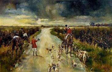 Hunting oil painting