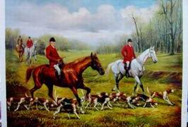 Hunting oil painting