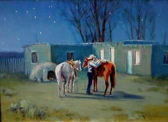 Hunting oil painting