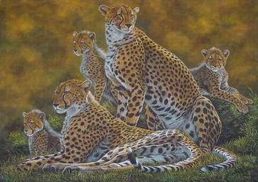 Leopard oil painting