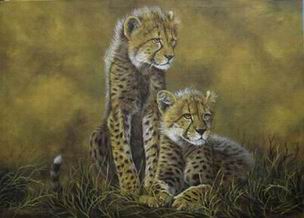 Leopard oil painting