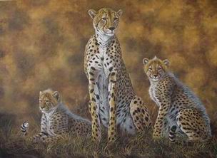 Leopard oil painting