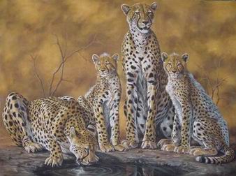 Leopard oil painting