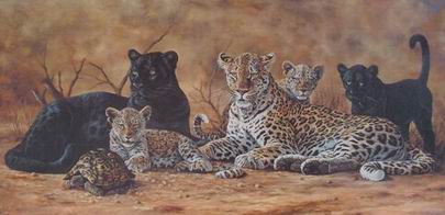 Leopard oil painting