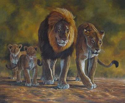 Lion oil painting