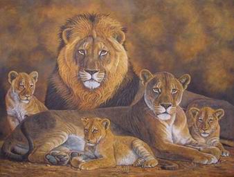 Lion oil painting