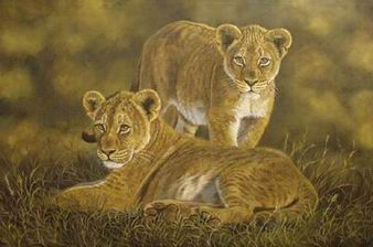 Lion oil painting