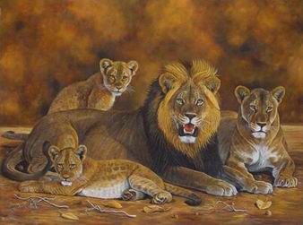 Lion oil painting