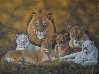 Lion oil painting