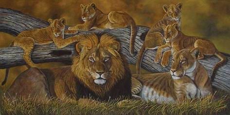 Lion oil painting