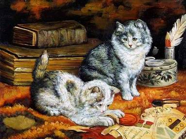 Poultry oil painting