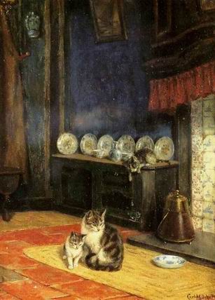 Poultry oil painting