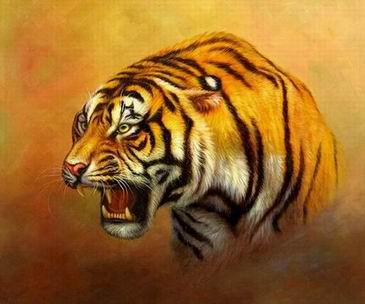 Tiger oil painting