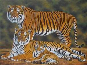 Tiger oil painting