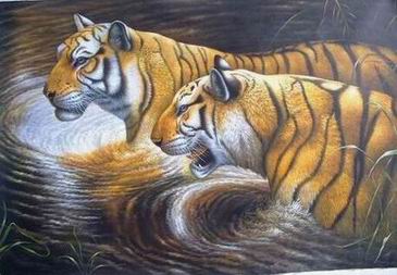 Tiger oil painting