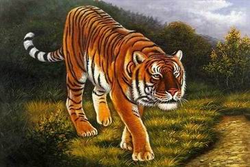 Tiger oil painting