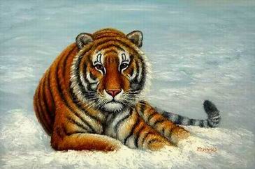 Tiger oil painting